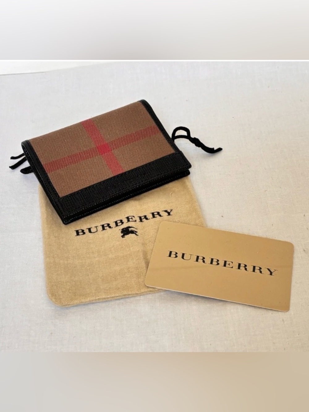 Vintage Burberry London Wallet / Card Holder Case Haymarket Check Print